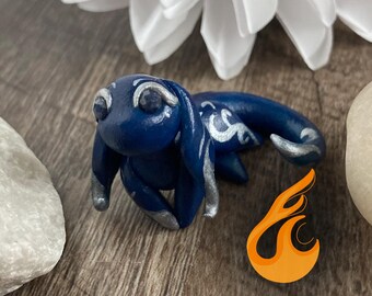 SAPPHIRE, Birthstone Dragon, OOAK Dragon, September Birthstone, Clay Baby Dragon, Handmade Sculpture, Dragon Figurine, Dragon Sculpture