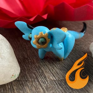 TURQUOISE, Birthstone Dragon, OOAK Dragon, Cute Baby Dragon, Handmade Sculpture, December Birthstone, Dragon Figurine, Polymer Clay Dragon