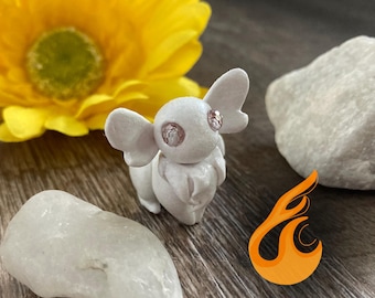 CUBIC ZIRCONIA, Birthstone Dragon, OOAK Dragon, Clay Baby, Dragon Figurine, Baby Dragon, Clay Sculpture, Gemstone Dragon, Handmade Sculpture