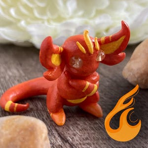 CITRINE, Birthstone Dragon, OOAK Dragon, Handmade Sculpture, Dragon Figurine, Cute Dragon, Clay Baby Dragon, November Birthstone, Cute Clay