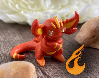 CITRINE, Birthstone Dragon, OOAK Dragon, Handmade Sculpture, Dragon Figurine, Cute Dragon, Clay Baby Dragon, November Birthstone, Cute Clay