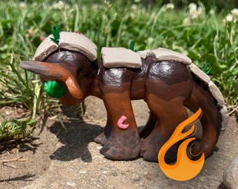 EDMUND, Earth Dragon | Handmade Sculpture Clay Dragon Figurine Cute Unique Creature Decoration