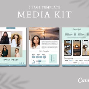 Kit média de 3 pages | Créateur de contenu | Modèle Facebook TikTok Instagram | Kit média influenceur | Dossier de presse du blogueur | Modèle de toile