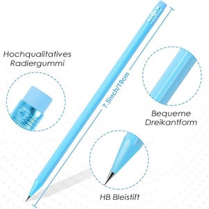 Bleistift mit Namen graviert Geschenkidee für Kinder Personalisierter Bleistift Pastell Bleistifte mit Radiergummi Einschulung Bild 7