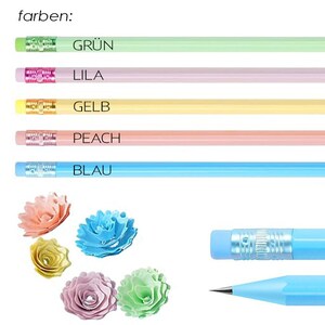 Bleistift mit Namen graviert Geschenkidee für Kinder Personalisierter Bleistift Pastell Bleistifte mit Radiergummi Einschulung Bild 6