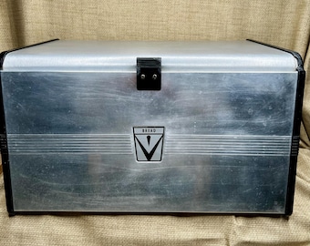 Vintage Krestline Speco Chrome Bread Box Canister MCM Wall Kitchen
