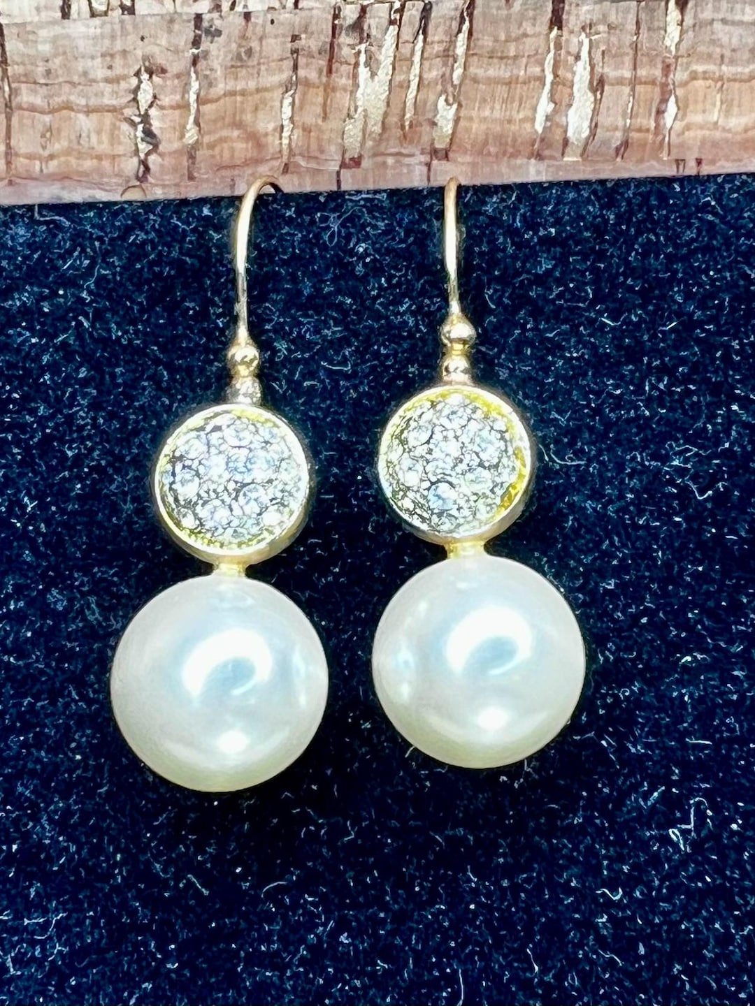 Mat Landau Hyman Gold Pearl & Rhinestone Drop Earrings - Etsy