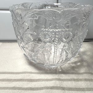 Swedish Folklore Crystal Bowl Designed by Kjell Engman