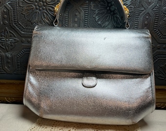 Vintage Bienen-davis Black Suede Handbag Purse With Original