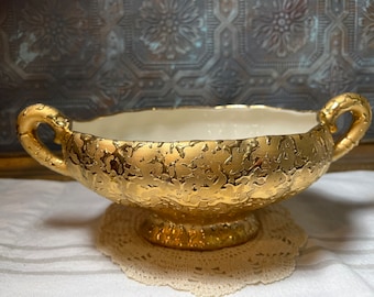 Keramos Weeping Gold Scalloped Bowl