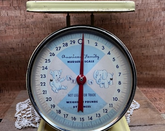 Vintage Baby Scale American Family Nursery Scale Antique Teddy