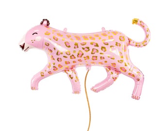 Pink Leopard 114x80 cm Folienballon Luftballon Geburtstagsfeier DIY Party Mädchen Jungen „JIPPIE WILDCAT“