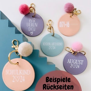 Personalized keychain with letter & name Personalized pendant Gift Schoolchild First key JIPPIE KeyFob image 3