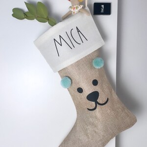 Nikolausstrumpf Bär mit Namen personalisierte Nikolaus Socke JIPPIE BEAR SOCKS Weihnachtsstrumpf Weihnachtsgeschenk Bild 2