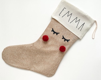 Nikolausstrumpf mit Namen Schlafaugen | personalisierte Nikolaus Socke „JIPPIE SLEEPY eyes SOCKS“ Weihnachtsstrumpf Weihnachtsgeschenk