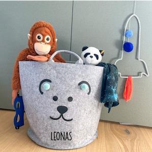 personalisierter Aufbewahrungskorb| mit Namen und Teddy | Aufbewahrungsbox | Spielzeugaufbewahrung | Kinderzimmerdeko -JIPPIE TIDY- TED blue