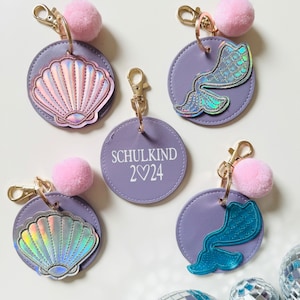 Personalisierter Anhänger Mermaid und Name | Mädchen Hangies personalisiert | Kletties für Schulranzen | Schulkind 2025 | -JIPPIE MERMAID-