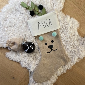 Nikolausstrumpf Bär mit Namen personalisierte Nikolaus Socke JIPPIE BEAR SOCKS Weihnachtsstrumpf Weihnachtsgeschenk Bild 6