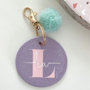 Personalized keychain with letter & name Personalized pendant Gift Schoolchild First key JIPPIE KeyFob image 2