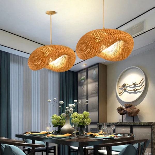 Bamboo Hanging Lamp - Etsy