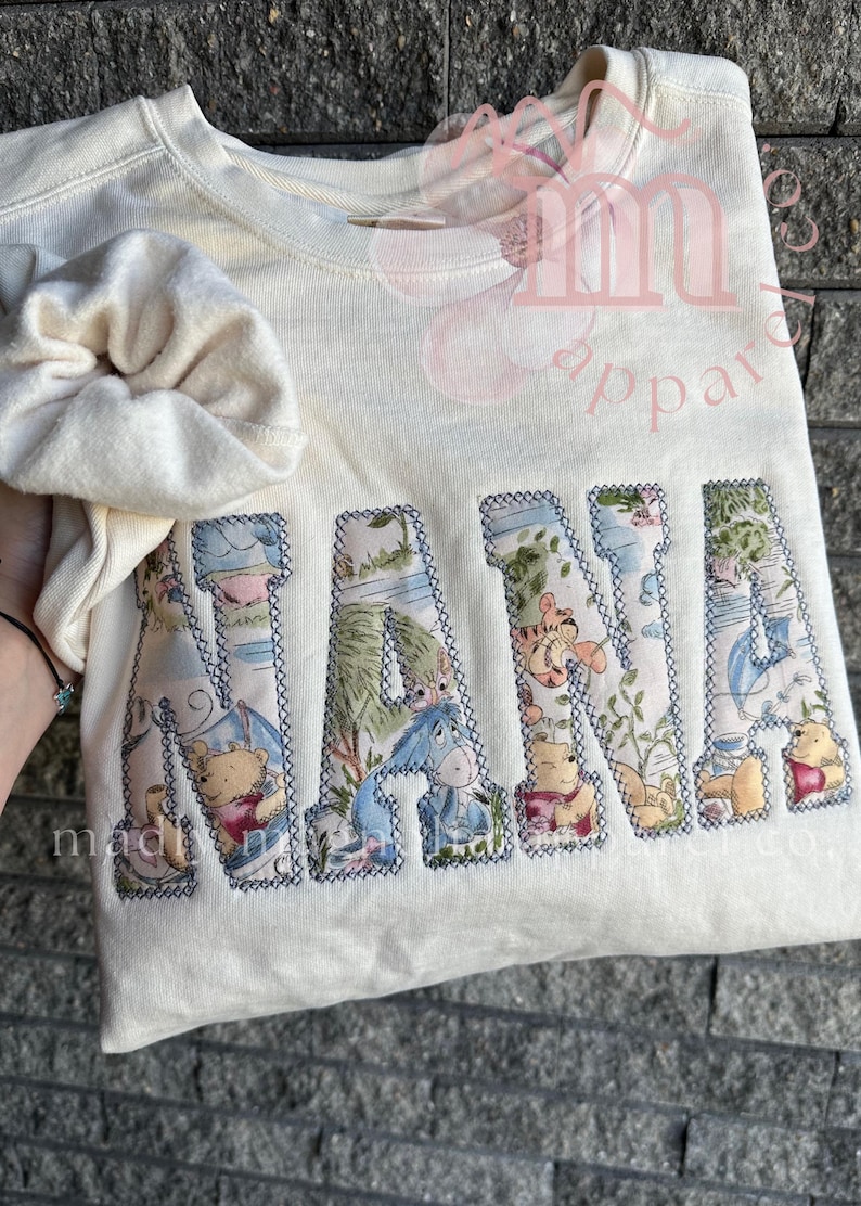 Sweter i koszulka z aplikacją Mama Misia Puchatka || Sweter z aplikacją Mama || Aplikacja na zamówienie || zdjęcie 4