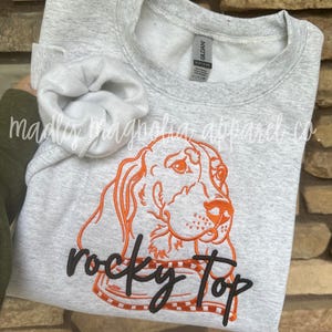 Vintage Smokey Mascot Embroidered Sweatshirt or tshirt || Tennessee Vols || College Team || TN Vols Apparel || Rocky Top || Puff Embroidery