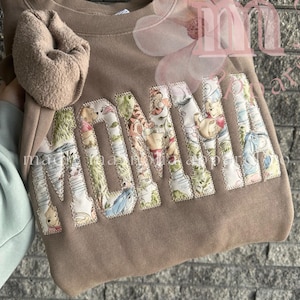 Sweter i koszulka z aplikacją Mama Misia Puchatka || Sweter z aplikacją Mama || Aplikacja na zamówienie || zdjęcie 2