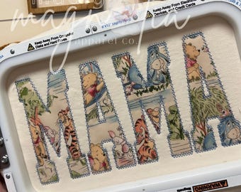 Pooh Bear Mama Appliqué Sweater and Tshirt || Mama Applique Sweater || Custom Appliqué ||