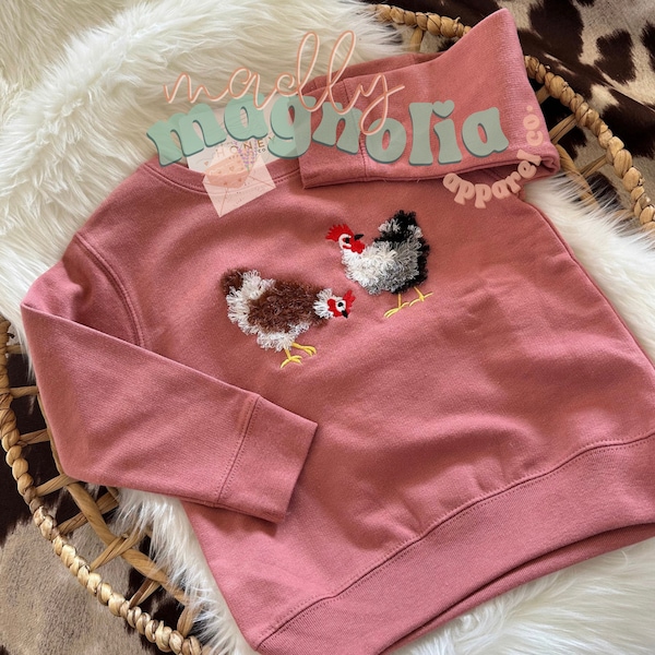 Fluffy Chicken Kids Sweater || Youth & Toddler Chicken Sweatshirt || Chicken Sweater for Kids