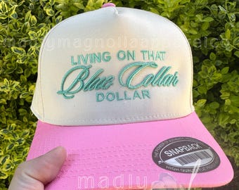 Życie na tym niebieskim kołnierzyku Dollar SnapBack || Czapka haftowana || Niebieski kołnierzyk || Czapki SnapBack