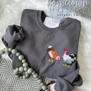 Fluffy Chicken Sweater || Embroidered Chicken Sweatshirt || Fluffy Chicken Sweatshirt || Gift for Chicken Lovers || Chicken Obsessed