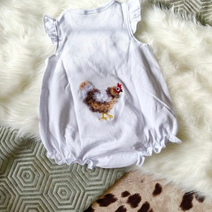 Chicken Butt Baby/Toddler Bubble || Fluffy Chicken Butt || Bubble Romper || Guess What, Chicken Butt! || Embroidered Chicken