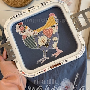 Patchwork Chicken Tshirts || Embroidered Chicken Shirt || Applique Chickens || Gift for Chicken Lovers || Chicken Obsessed || Chicken Shirt