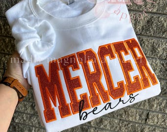 Custom Glitter Embroidered Team Sweatshirts || Sports Mom Sweatshirt || Team Name Sweatshirt || Embroidered Sports Apparel