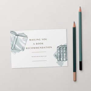 Pack of 10 Book Recommendation Postcards - Postcard - Snail Mail - Book Mail - Bookish Things - Bookworm
