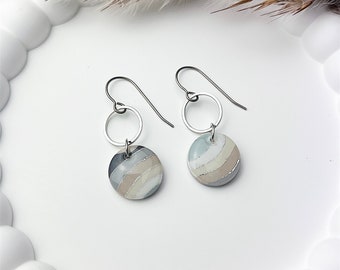 The Mini Natalie | Geode Clay Earrings Handmade | Dangle Earrings | Hypoallergenic Titanium
