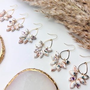 Adeline Handmade Clay Earrings for Sensitive Ears, Gold Dangle Earrings, Nickel Free Earrings, Lightweight Statement Earrings, Gift for Her