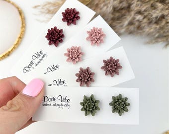 Flower Stud Earring | Clay Earrings Handmade | Hypoallergenic | Nickel Free | Titanium Earrings | Gift for Her | Flower Earrings
