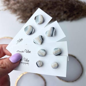 Geode Stud Clay Earring | Titanium Post | Handmade | Hypoallergenic