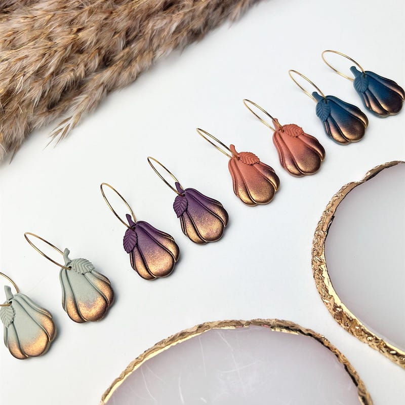 Brown - Tuma Craft Dried Bottle Gourd Bird Shape Earrings