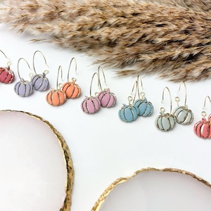 Pumpkin Hoop Earrings, Handmade Clay Earrings, Nickel Free Stainless Steel, Gift-For Her, For-Mom-Gift, Teacher Gift, Birthday Giftful