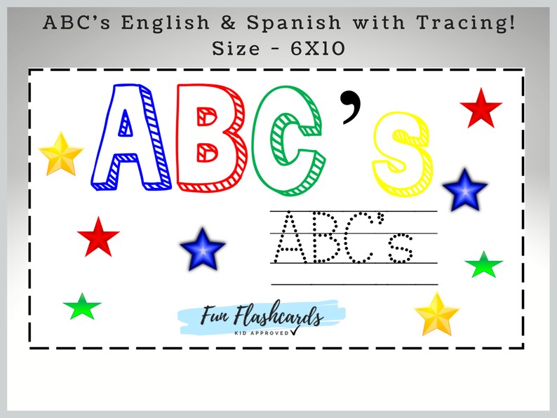 6x10 Bilingual Abcs Flashcards Digital Download Plus Bonus - Etsy