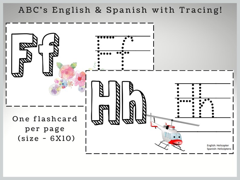 6x10 Bilingual Abcs Flashcards Digital Download Plus Bonus - Etsy