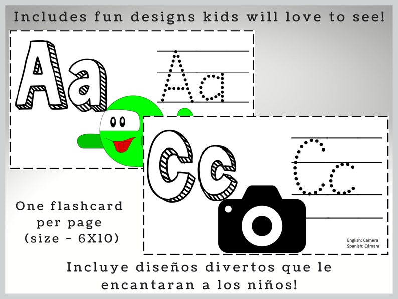 6x10 Bilingual Abcs Flashcards Digital Download Plus Bonus - Etsy