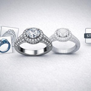 Jewelry CAD Design Service | 3D Ring & Jewelry Modeling for Production | STL / 3DM File image 5