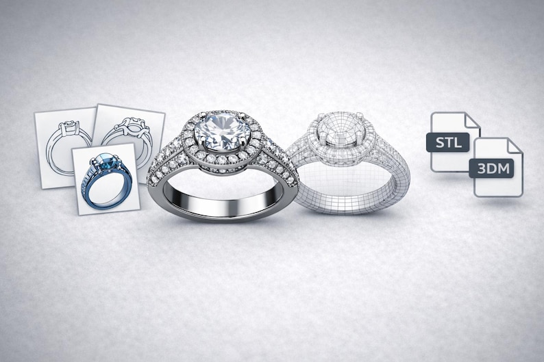 Jewelry CAD Design Service | 3D Ring & Jewelry Modeling for Production | STL / 3DM File image 5