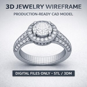 Jewelry CAD Design Service | 3D Ring & Jewelry Modeling for Production | STL / 3DM File image 2