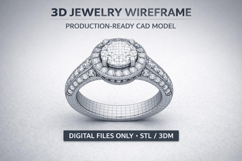 Jewelry CAD Design Service | 3D Ring & Jewelry Modeling for Production | STL / 3DM File image 2