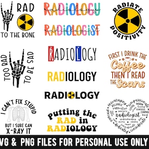 Radiologie SVG en PNG, Radiologiecadeau, Rad Tech Gifts - Xray SVG-ontwerpbundel