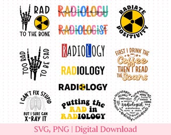 Radiology SVG and PNG, Radiology Gift, Rad Tech Gifts - Xray SVG Design Bundle